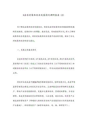 X县农村集体经济发展情况调研报告（2）.docx
