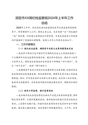 派驻市发改委纪检监察组2024年上半年工作总结.docx