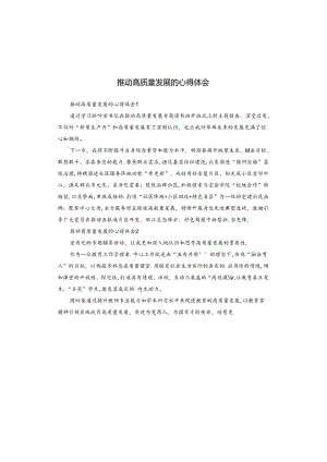 推动高质量发展的心得体会.docx
