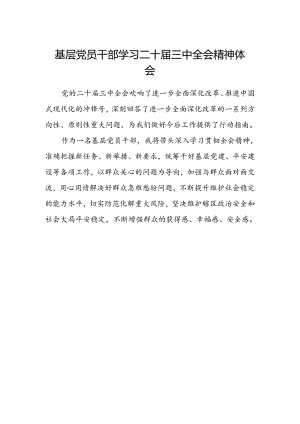 基层党员干部学习二十届三中全会精神体会.docx