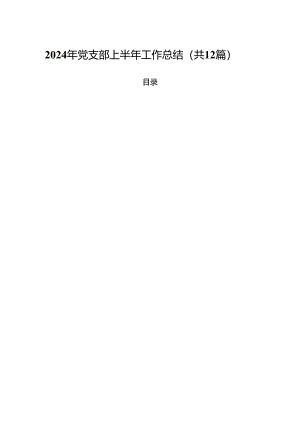 2024年党支部上半年工作总结【12篇】.docx