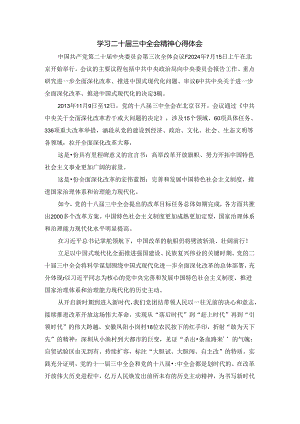 2024学习二十届三中全会精神心得感悟一.docx