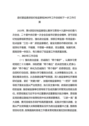 (六篇)县纪委监委派驻纪检监察组2024年工作总结和下一步工作打算（精选）.docx