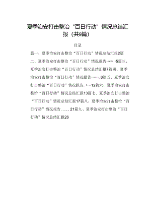 夏季治安打击整治“百日行动”情况总结汇报9篇（详细版）.docx