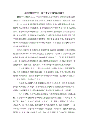 学习贯彻党的二十届三中全会精神心得体会四.docx