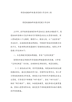 局党组2024年抓基层党建工作总结二篇.docx
