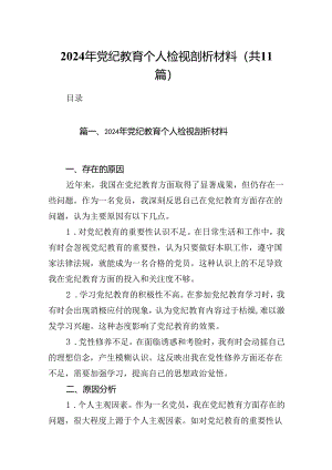 （11篇）2024年党纪教育个人检视剖析材料（精选）.docx