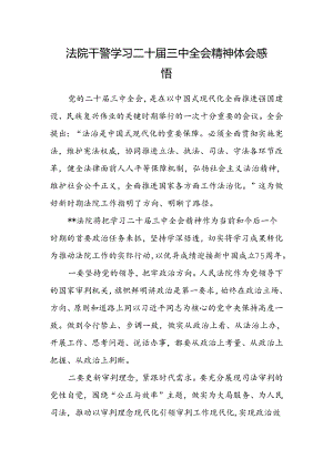 法院干警学习二十届三中全会精神体会感悟.docx
