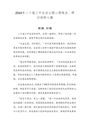 2024年二十届三中全会公报心得体会、研讨材料七篇.docx