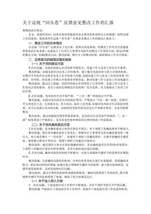 关于巡视“回头看”反馈意见整改工作的汇报.docx