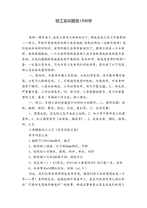 钳工实训报告1500字.docx