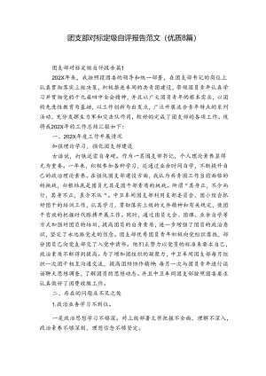 团支部对标定级自评报告范文(优质8篇).docx