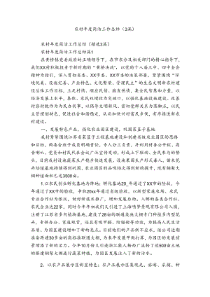 农村年度简洁工作总结（3篇）.docx