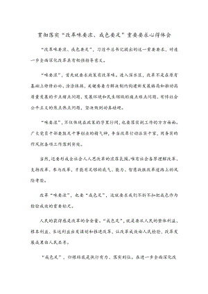 贯彻落实“改革味要浓、成色要足”重要要求心得体会.docx