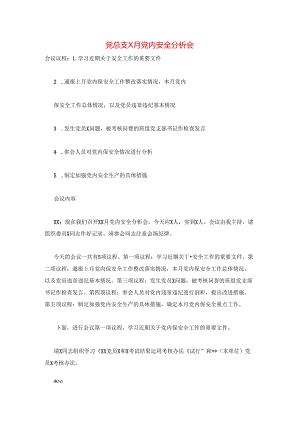 党总支X月党内安全分析会.docx