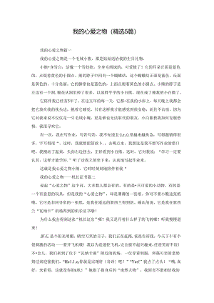 我的心爱之物（精选5篇）.docx