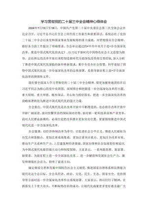 学习贯彻党的二十届三中全会精神心得体会二.docx