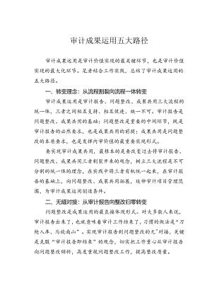 审计成果运用五大路径.docx