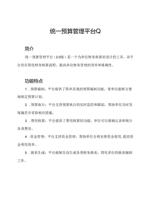 统一预算管理平台(2.docx