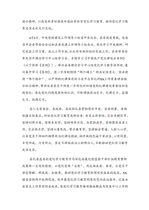 （七篇）2024年纪律专题教育工作汇报材料、亮点与成效.docx