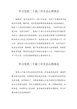 学习2024年党的二十届三中全会个人心得体会 合计10份.docx
