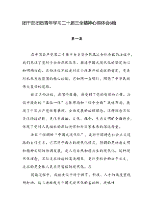 2024年团干部团员青年学习二十届三中全会精神心得体会感想研讨发言6篇.docx