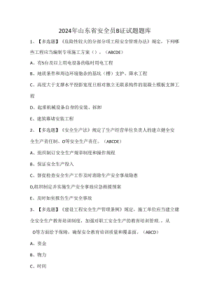 2024年山东省安全员B证试题题库.docx