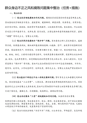 群众身边不正之风和腐败问题集中整治（任务+措施）.docx