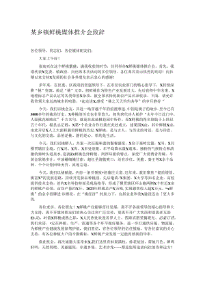 某乡镇鲜桃媒体推介会致辞.docx