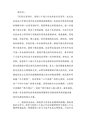 在理论学习中学组学习贯彻二十届三中全会精神专题研讨会上的发言.docx