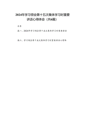 2024年学习领会第十五次集体学习时重要讲话心得体会六篇专题资料.docx