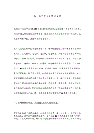 二 十届三 中全会研讨发言.docx