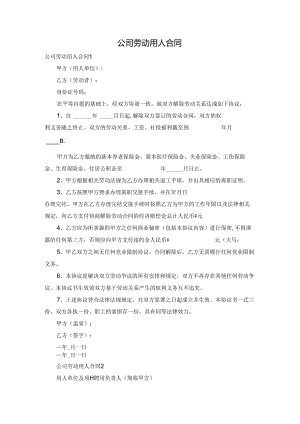 公司劳动用人合同.docx