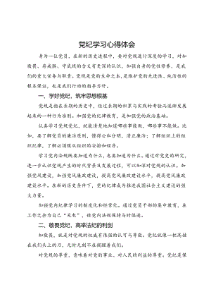 党纪学习心得体会.docx
