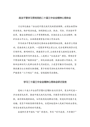 政法干警学习贯彻党的二十届三中全会精神心得体会（共7篇）.docx