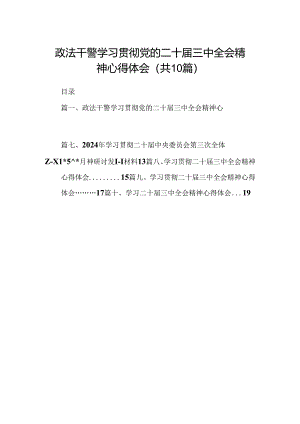 10篇政法干警学习贯彻党的二十届三中全会精神心得体会（详细版）.docx