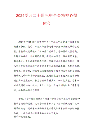 学习二十届三中全会精神心得体会.docx