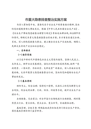 市重大隐患排查整治实施方案.docx