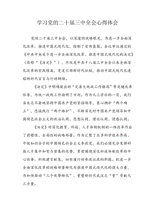 学习2024年党的二十届三中全会个人心得体会 （13份）.docx