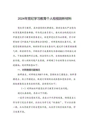 七篇2024年党纪学习教育专题民主生活会问题查摆对照检查材料.docx