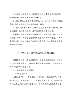 4篇 2024年村（社区）班子届中分析评估工作情况报告.docx