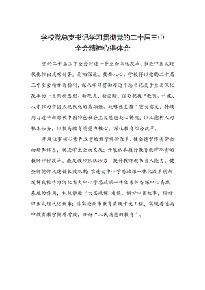 学校党总支书记学习贯彻党的二十届三中全会精神心得体会.docx