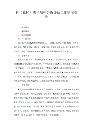 村(社区)班子届中分析评估工作情况报告7篇.docx