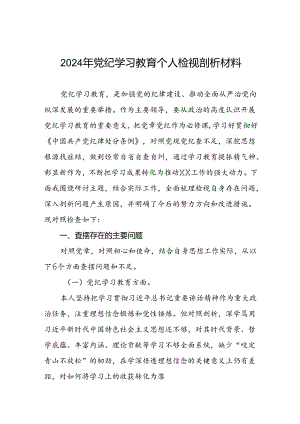 七篇2024党纪学习教育专题民主生活会问题查摆对照检查检视发言材料.docx