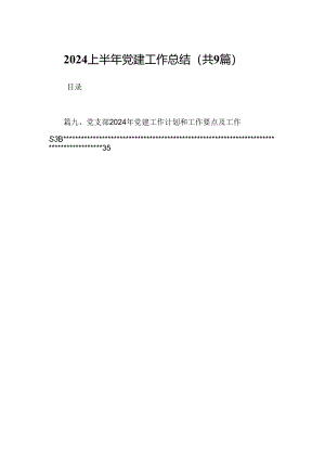 2024上半年党建工作总结(9篇集合).docx