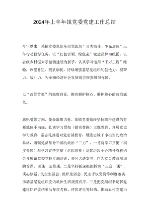 2024年上半年镇党委党建工作总结.docx