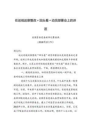 领导在巡视巡察整改“回头看”动员部署会上的讲话.docx