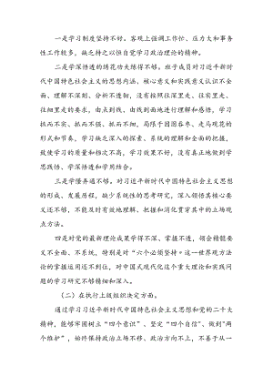 七篇2024党纪学习教育民主生活会问题查摆检视发言材料.docx