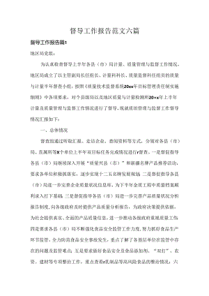 督导工作报告范文六篇.docx