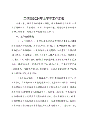 工信局2024年上半年工作汇报.docx